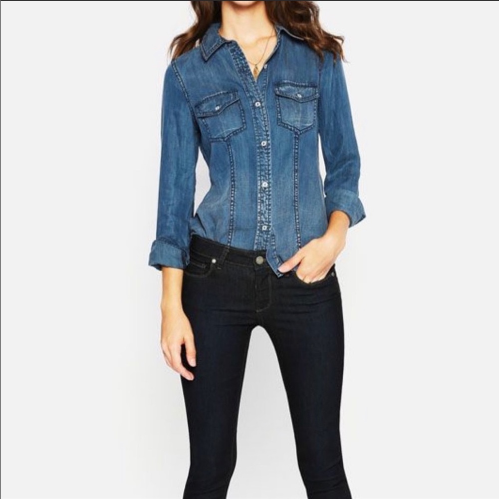 Trouvé Denim Chambray Shirt - Small - Picture 8 of 8